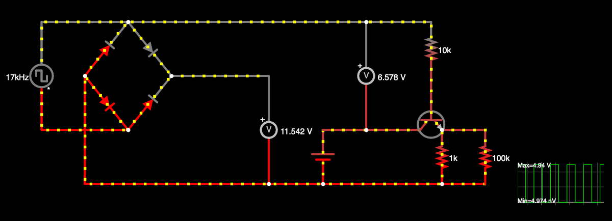 A circuit diagram from Falstad